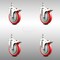 Service Caster 5 Inch 316SS Red Polyurethane Wheel Swivel 12mm Stem Caster Set Lock Brake SCC-SS316TSTTL20S514-PPUBRED-M1215-4 - alternate 3
